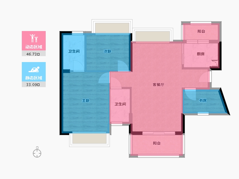 广东省-东莞市-嘉辉豪庭逸峯-71.06-户型库-动静分区