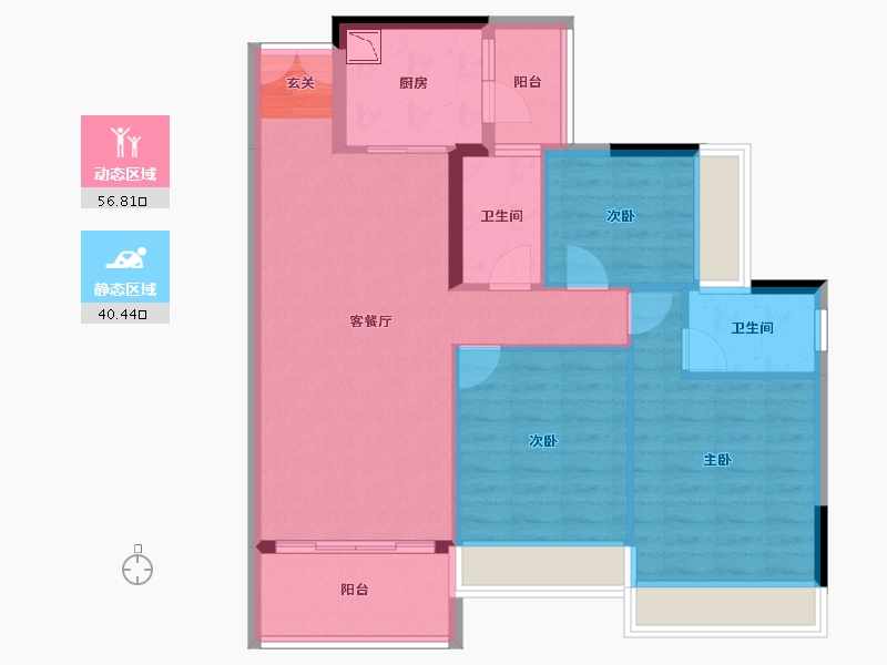 广东省-中山市-利和文华里-87.41-户型库-动静分区