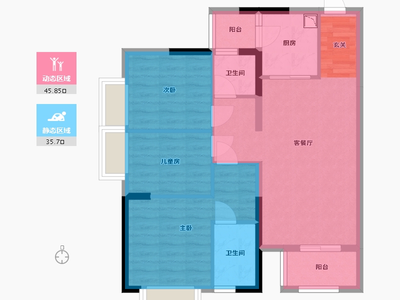 广东省-东莞市-海德琥珀臺-72.36-户型库-动静分区