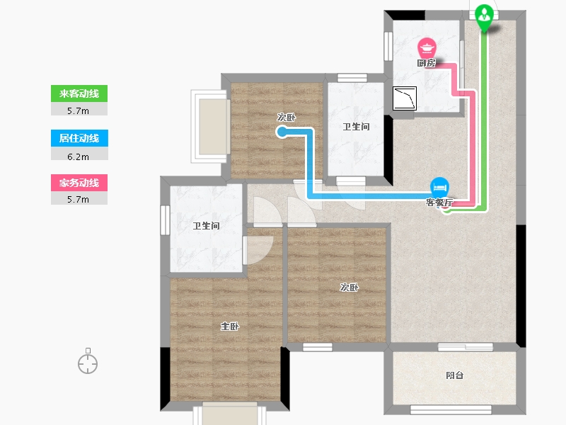 广西壮族自治区-南宁市-中国铁建凤岭国际城-74.11-户型库-动静线