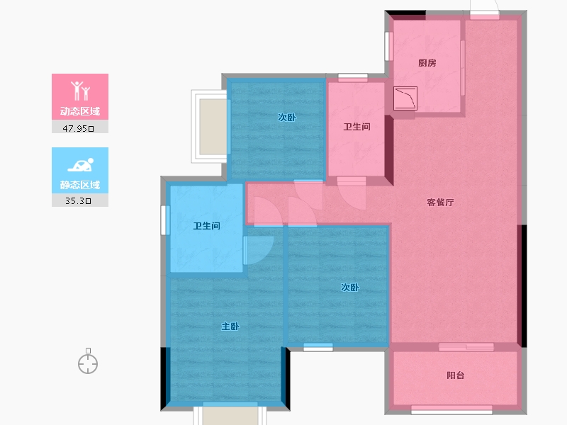 广西壮族自治区-南宁市-中国铁建凤岭国际城-74.11-户型库-动静分区