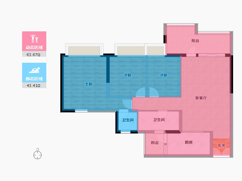 广东省-中山市-利和文华里-96.39-户型库-动静分区