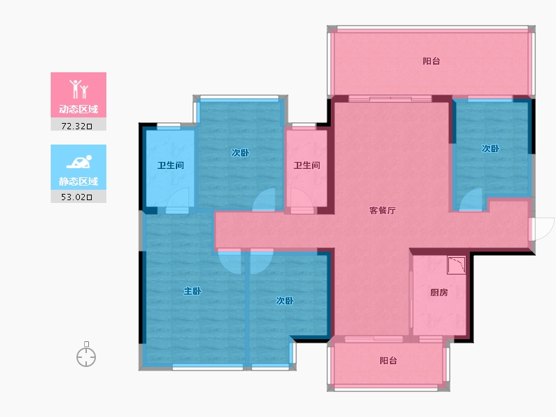 广西壮族自治区-南宁市-青溪府-111.67-户型库-动静分区