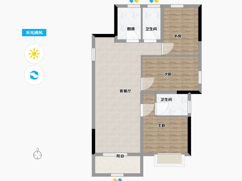 广西壮族自治区-北海市-中电北海大都会-89.00-户型库-采光通风