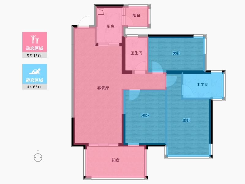 广西壮族自治区-南宁市-青溪府-89.76-户型库-动静分区