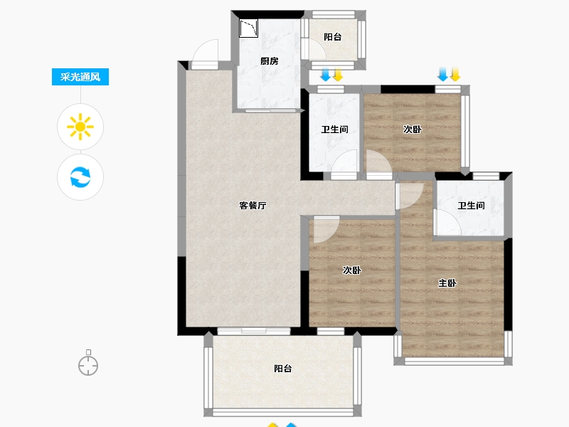 广西壮族自治区-南宁市-青溪府-78.59-户型库-采光通风