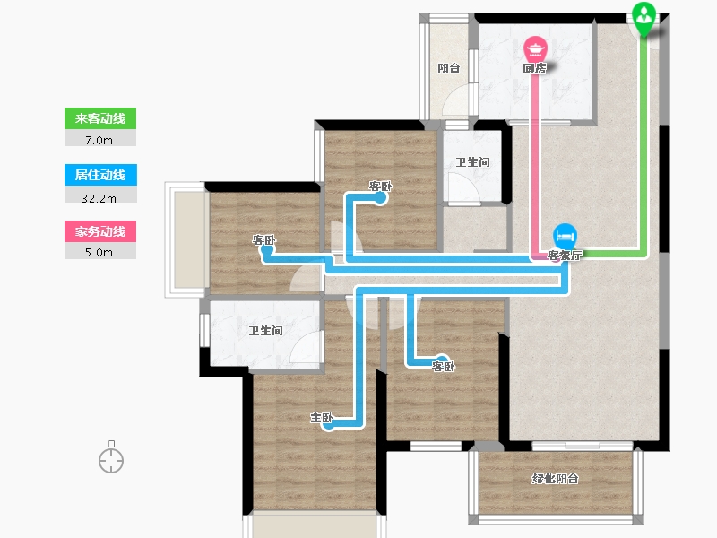 广西壮族自治区-南宁市-天健城天境-98.00-户型库-动静线