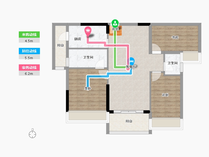 广东省-中山市-鸿瑞壹品-82.54-户型库-动静线