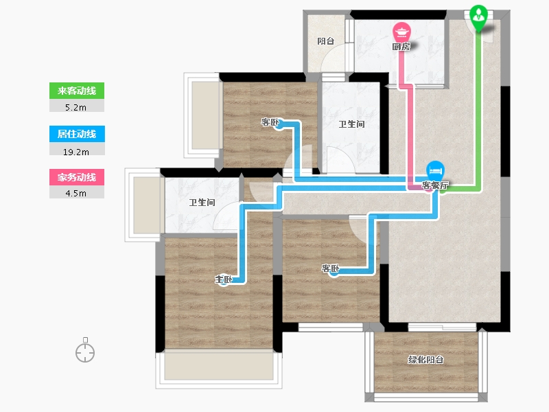 广西壮族自治区-南宁市-天健城天境-68.02-户型库-动静线