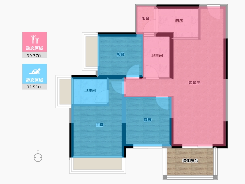 广西壮族自治区-南宁市-天健城天境-68.02-户型库-动静分区