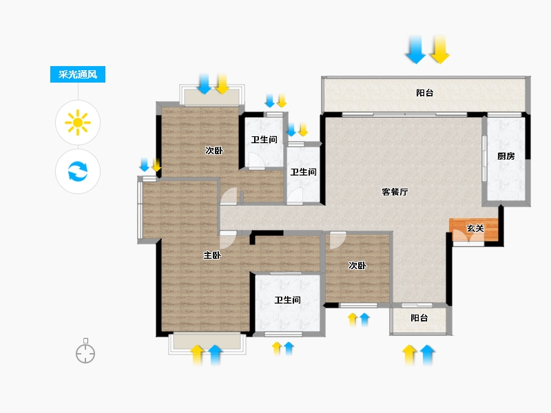 广西壮族自治区-南宁市-华润置地西园悦府-169.83-户型库-采光通风