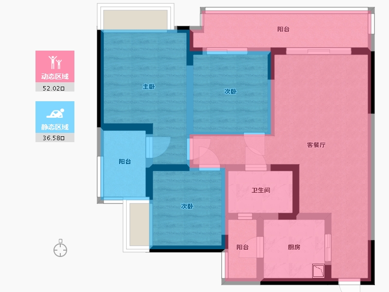 四川省-成都市-凯德卓锦万黛-77.02-户型库-动静分区