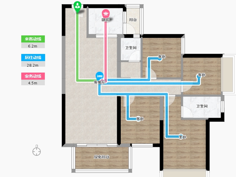 广西壮族自治区-南宁市-天健城天境-93.91-户型库-动静线