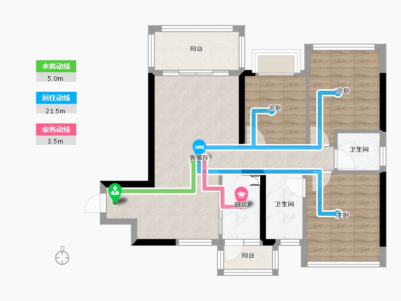 广西壮族自治区-南宁市-南宁碧桂园天悦湾-77.20-户型库-动静线