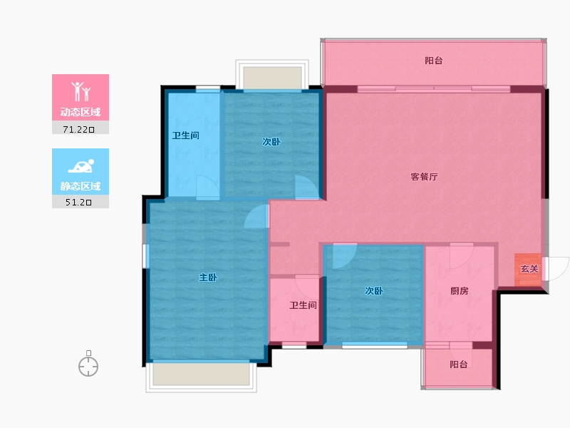 广西壮族自治区-南宁市-华润置地西园悦府-112.56-户型库-动静分区