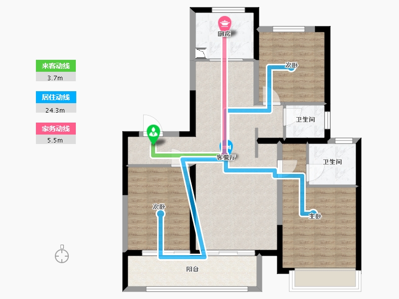 河南省-郑州市-郑西建业联盟新城-93.00-户型库-动静线