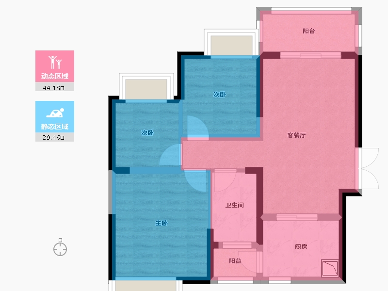 广西壮族自治区-南宁市-紫兰公馆-64.62-户型库-动静分区