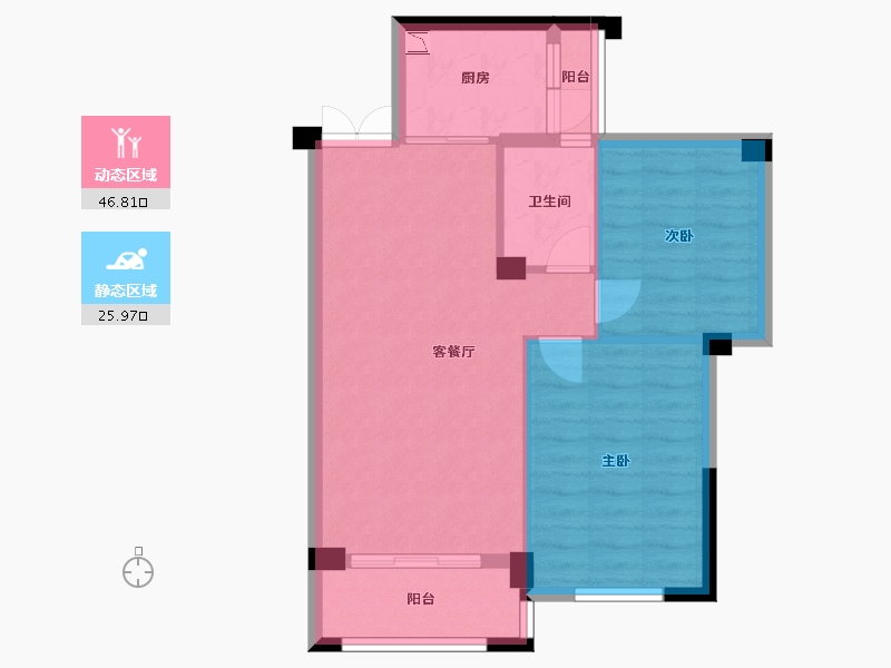 广西壮族自治区-桂林市-碧园香槟小镇-65.45-户型库-动静分区