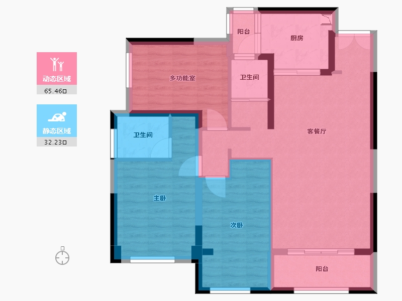 广西壮族自治区-桂林市-碧园香槟小镇-86.77-户型库-动静分区