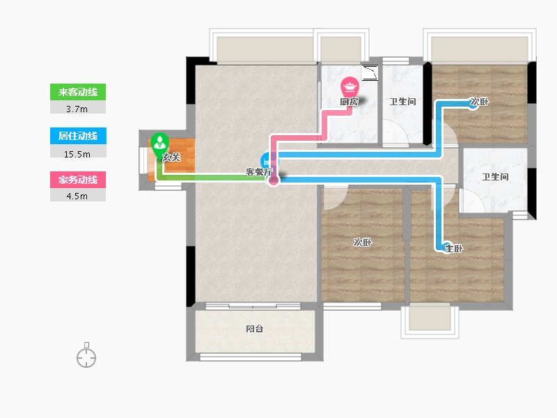 广东省-中山市-远南曦湾邸-71.06-户型库-动静线