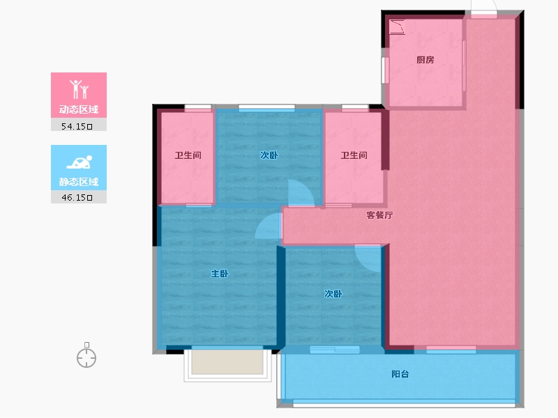 广东省-东莞市-大新鸿基豪庭-90.19-户型库-动静分区