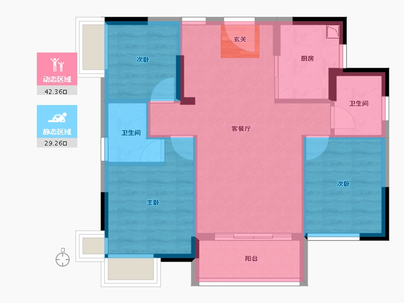 广东省-中山市-远南曦湾邸-64.08-户型库-动静分区