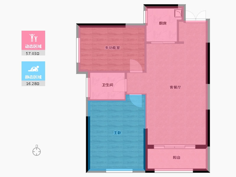 广西壮族自治区-桂林市-碧园香槟小镇-66.57-户型库-动静分区