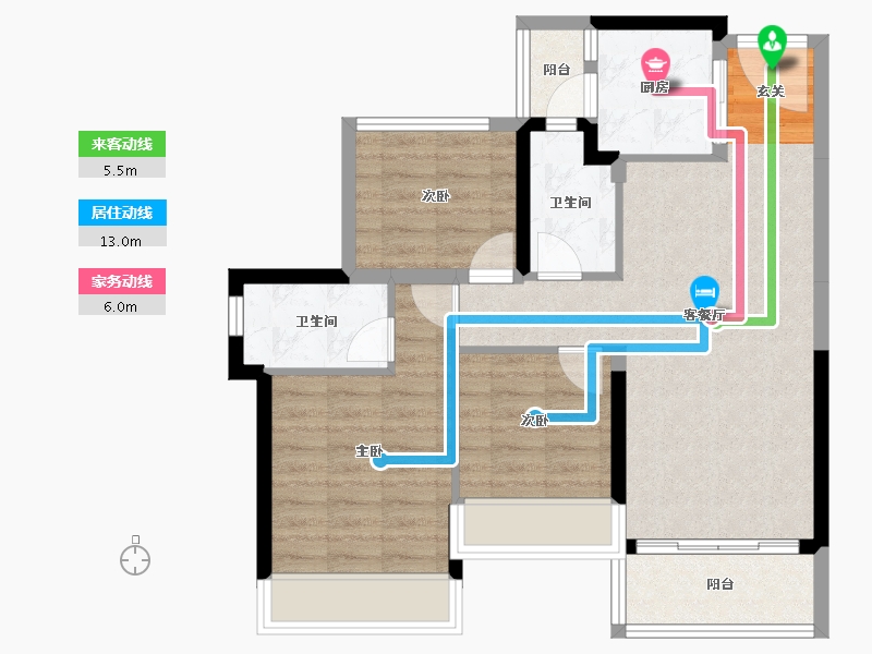 广东省-中山市-龙光·玖誉府-76.02-户型库-动静线