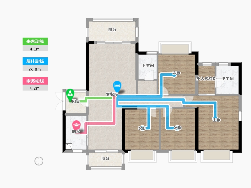 广西壮族自治区-南宁市-中铁交通天地明珠-111.63-户型库-动静线