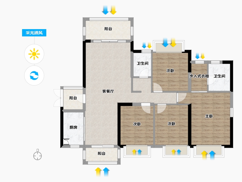 广西壮族自治区-南宁市-中铁交通天地明珠-111.63-户型库-采光通风