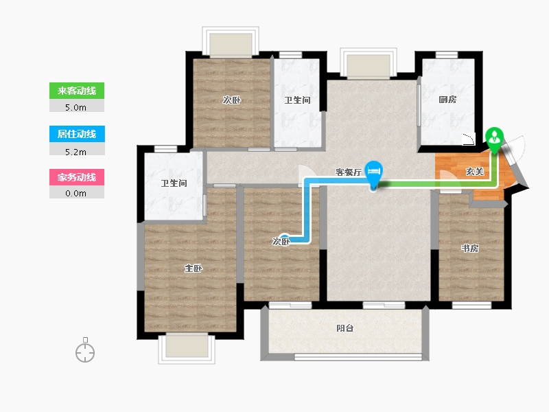 广东省-东莞市-新城玺樾门第-96.80-户型库-动静线