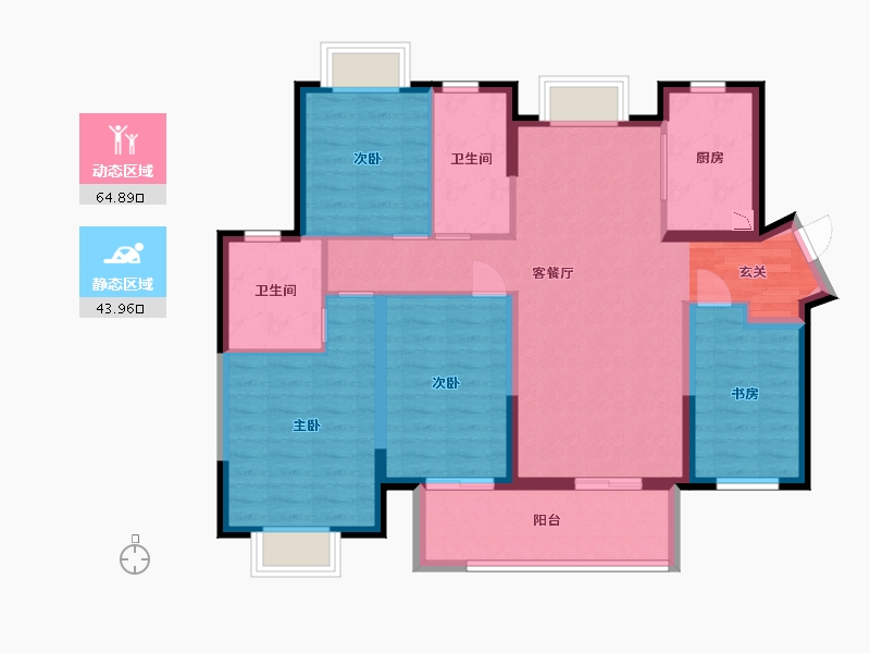 广东省-东莞市-新城玺樾门第-96.80-户型库-动静分区