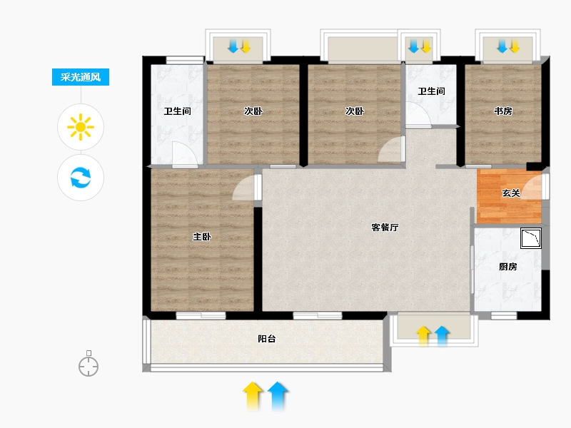 广东省-东莞市-艺境松山湖-95.97-户型库-采光通风