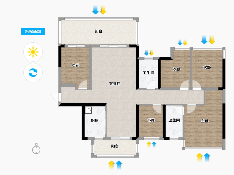 广西壮族自治区-南宁市-青溪府-120.05-户型库-采光通风