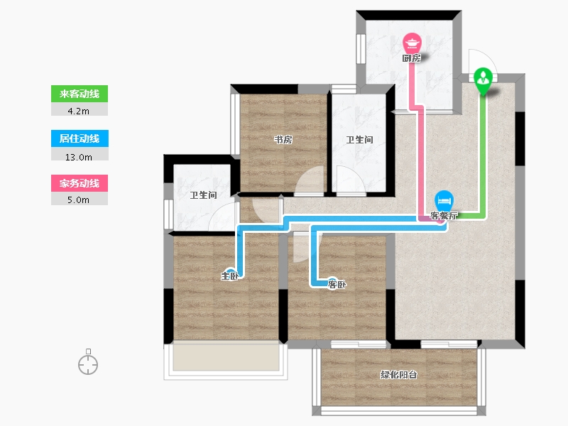 广西壮族自治区-南宁市-盛世金悦-67.19-户型库-动静线