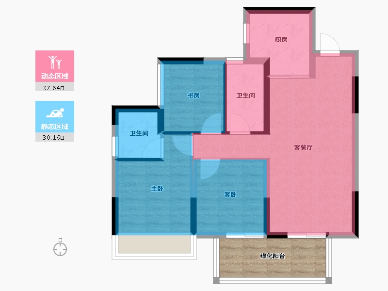 广西壮族自治区-南宁市-盛世金悦-67.19-户型库-动静分区