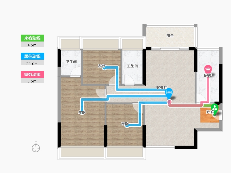 广东省-中山市-鸿瑞壹品-91.75-户型库-动静线