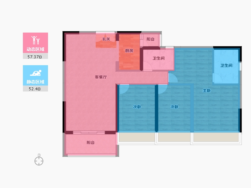 广东省-中山市-鸿瑞壹品-98.71-户型库-动静分区