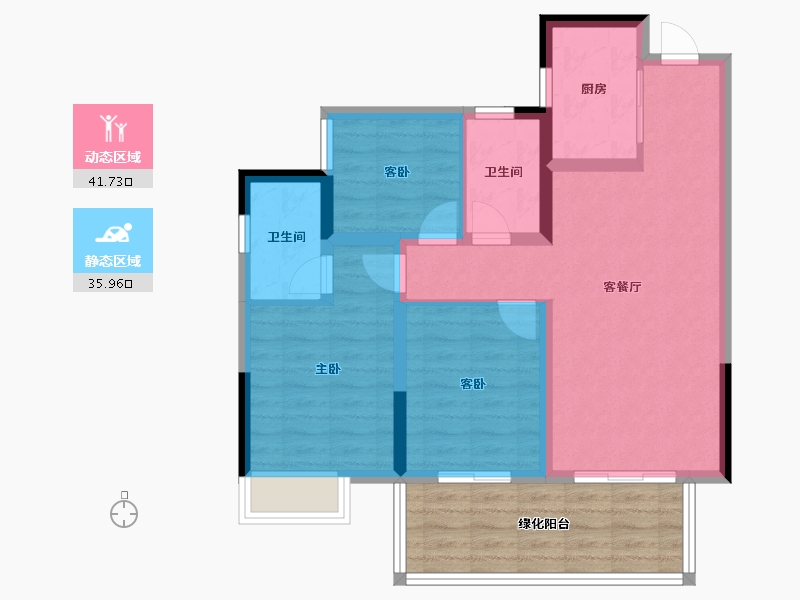 广西壮族自治区-南宁市-中海哈罗学府-80.16-户型库-动静分区