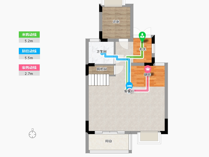 广东省-东莞市-金地湖岸风华公馆-56.49-户型库-动静线