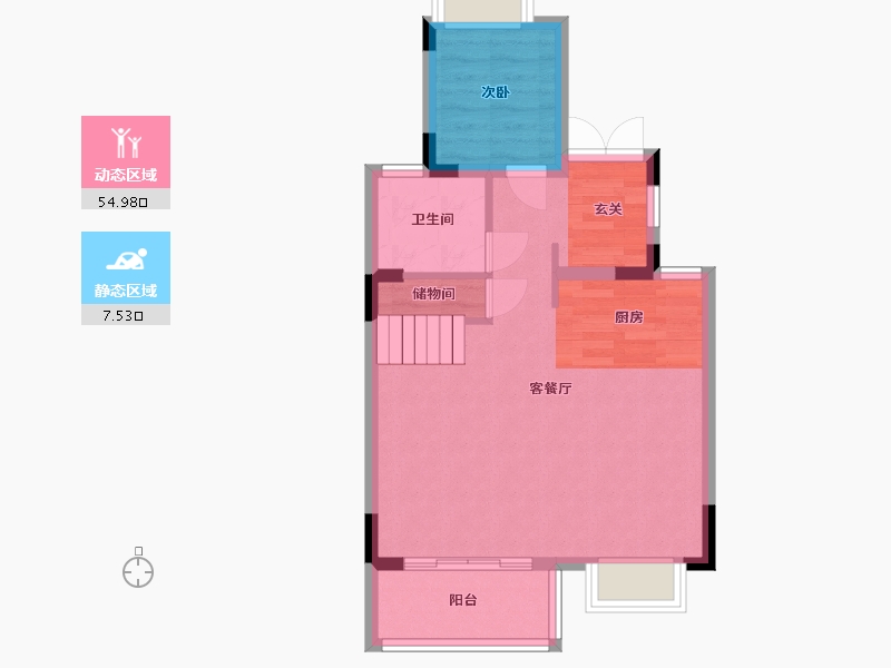 广东省-东莞市-金地湖岸风华公馆-56.49-户型库-动静分区