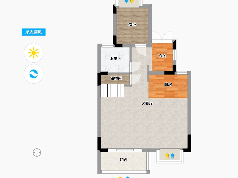 广东省-东莞市-金地湖岸风华公馆-56.49-户型库-采光通风