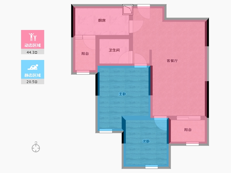 重庆-重庆市-金科御景江湾-56.41-户型库-动静分区