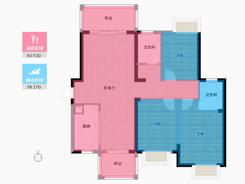 广西壮族自治区-南宁市-紫兰公馆-87.85-户型库-动静分区