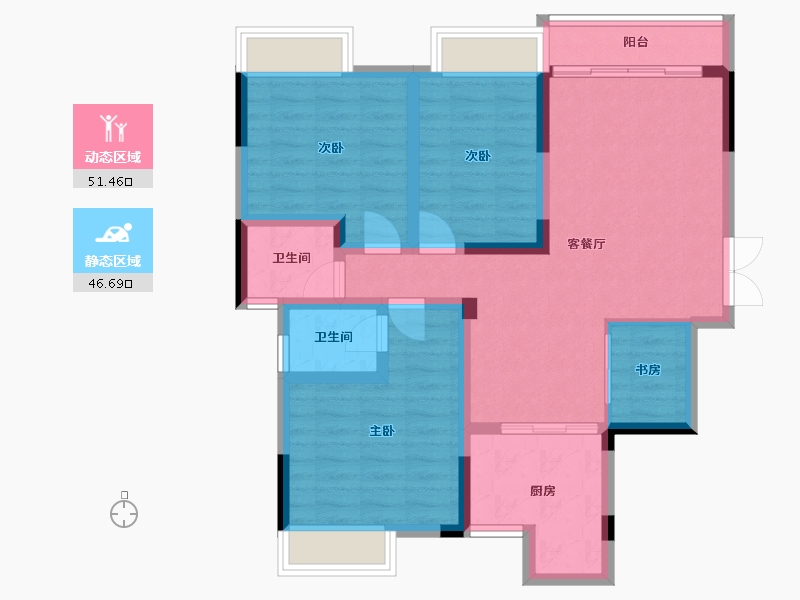 广西壮族自治区-桂林市-和欣西堤春天-86.92-户型库-动静分区