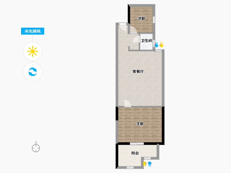 广西壮族自治区-北海市-嘉和冠山海-70.17-户型库-采光通风