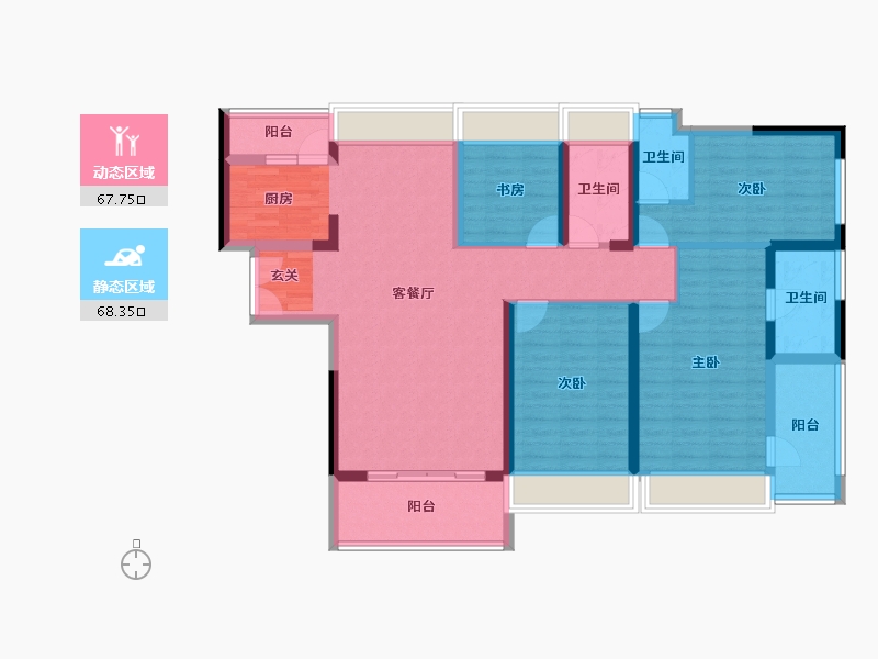 广东省-中山市-鸿瑞壹品-121.13-户型库-动静分区