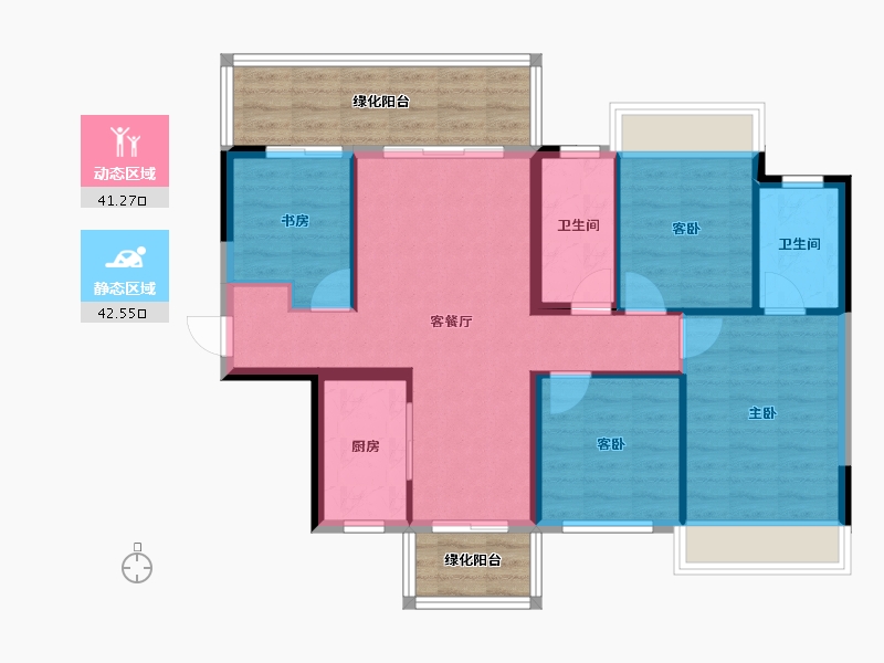 广西壮族自治区-南宁市-盛世金悦-88.19-户型库-动静分区