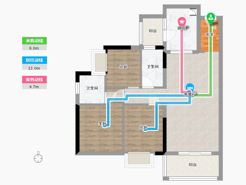 广东省-东莞市-碧桂园铂悦府-75.48-户型库-动静线