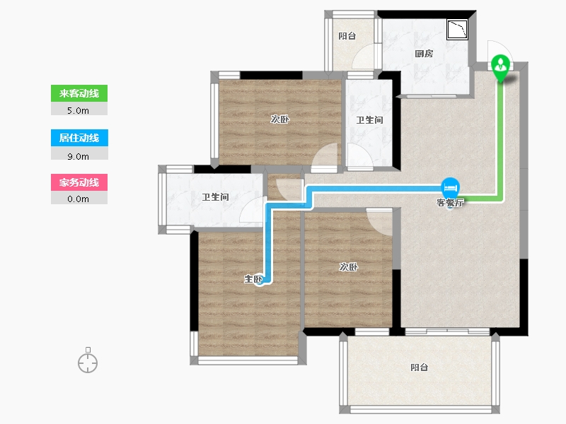 广西壮族自治区-南宁市-青溪府-88.27-户型库-动静线